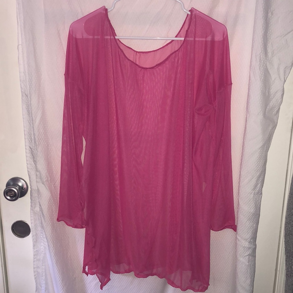 NWT Bright Pink Mesh Top for raves, layering, or festivals MWLBM Original Design